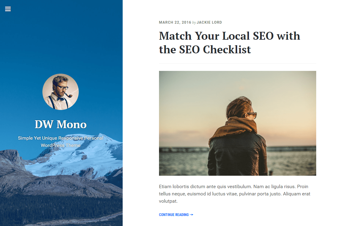 WordPress博客主题：DW Mono WordPress