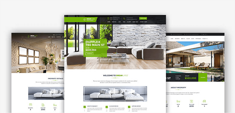 适合房地产物业类的WordPress企业主题-DREAM LAND