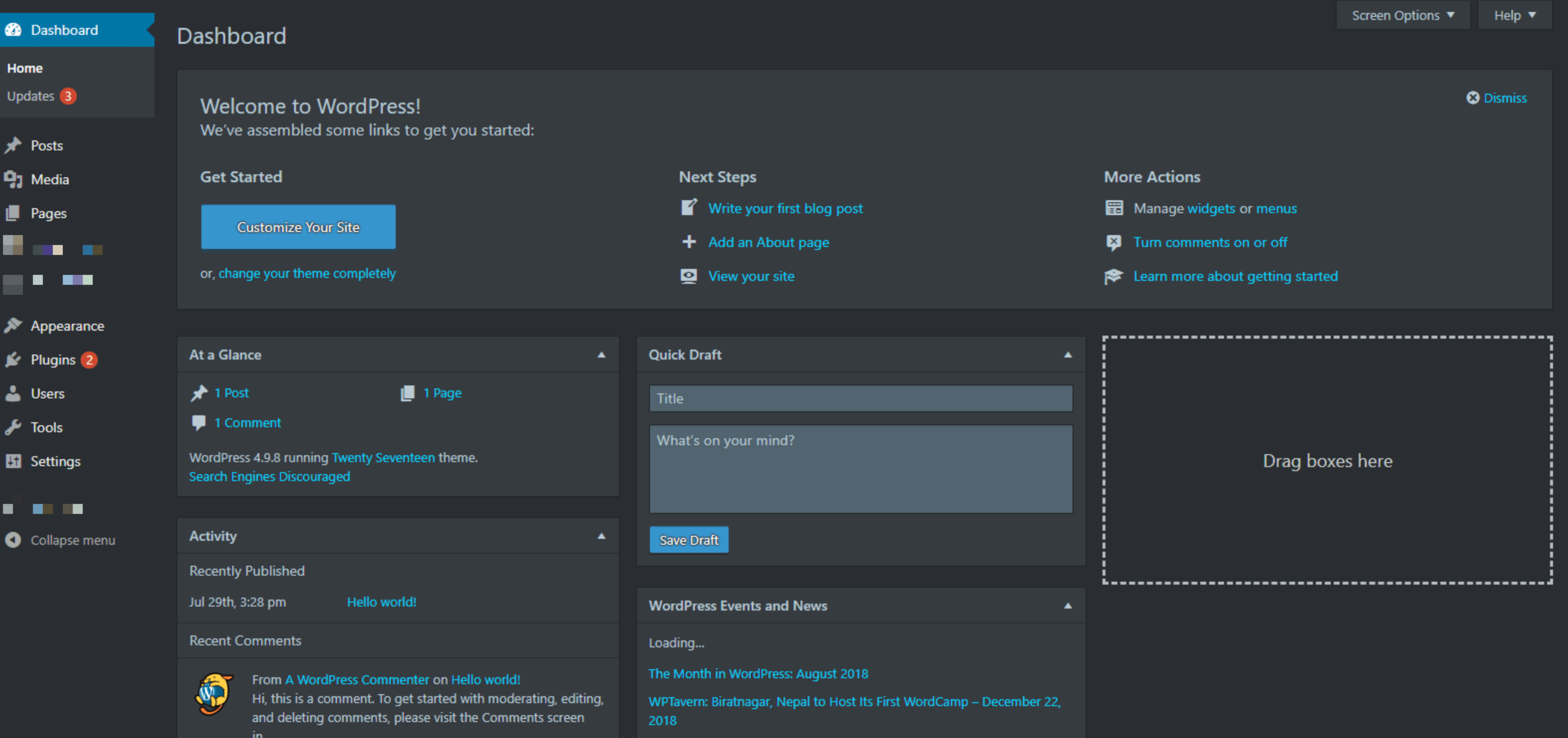 WordPress仪表盘夜间模式插件：<span>Dark Mode</span>